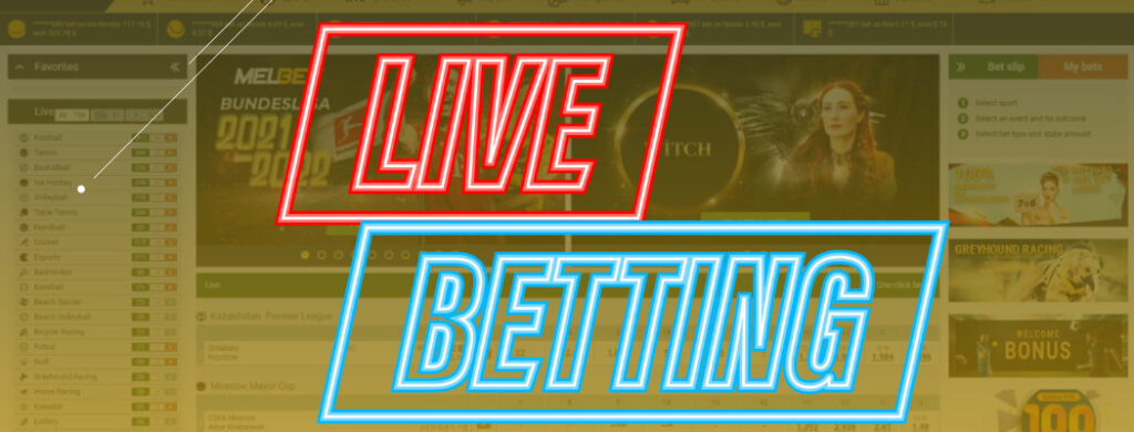 steps to betting live on Melbet